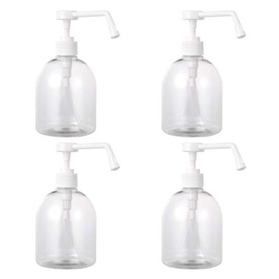 EXCEART 4pcs Transparent Plastic Hand Bottles Pump Dispenser for Refillable Gel Containers Lightweight and Easy to Use for Liquid Soaps and Lotions
