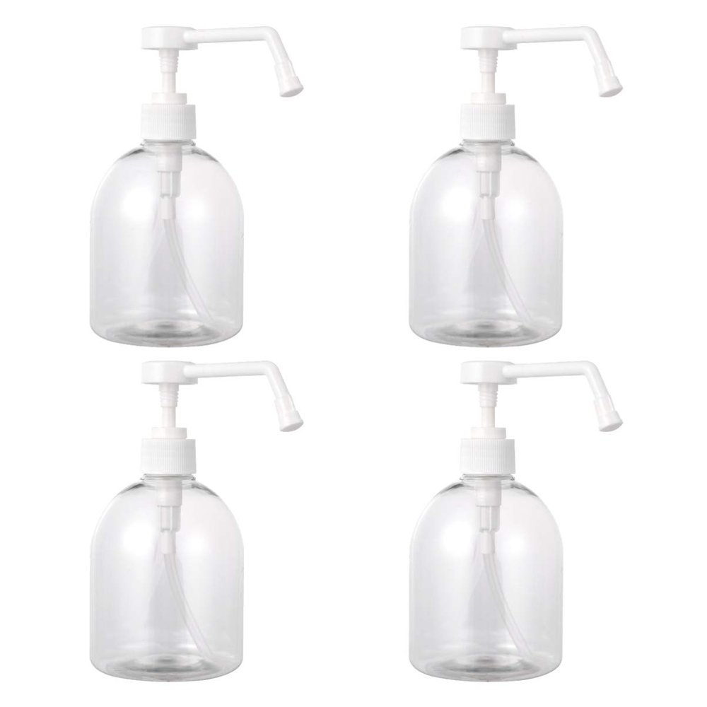 EXCEART 4pcs Transparent Plastic Hand Bottles Pump Dispenser for Refillable Gel Containers Lightweight and Easy to Use for Liquid Soaps and Lotions