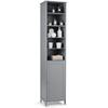 Tangkula Slim Tall Bathroom Storage Tower, 72" H with Adjustable Shelves & Cupboard, Space Saving Narrow Cabinet for Bathroom (Gray) view 1
