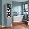 Tangkula Slim Tall Bathroom Storage Tower, 72" H with Adjustable Shelves & Cupboard, Space Saving Narrow Cabinet for Bathroom (Gray) view 2
