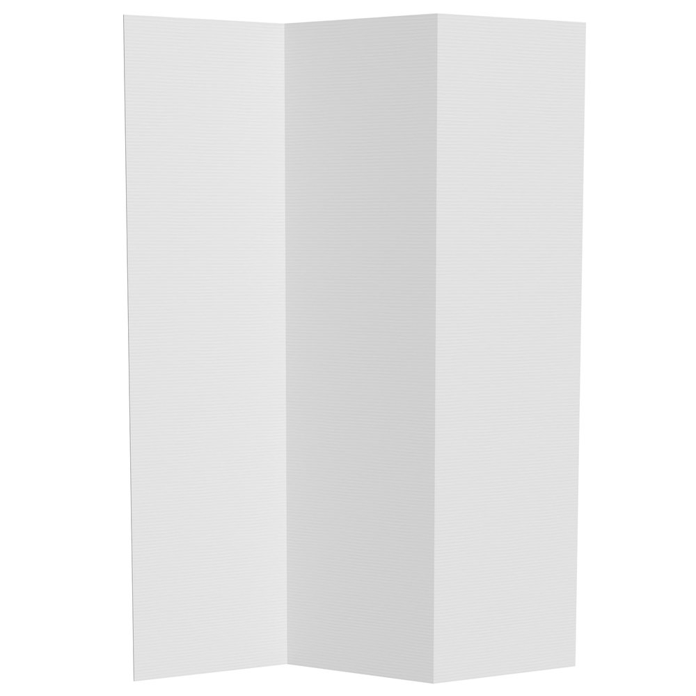 6 ft. Tall White Temporary Cardboard Folding Screen - 3 Panel