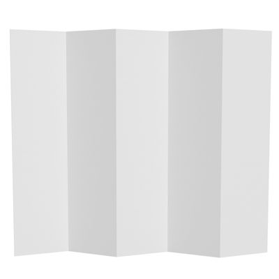 6 ft. Tall White Temporary Cardboard Folding Screen - 5 Panel