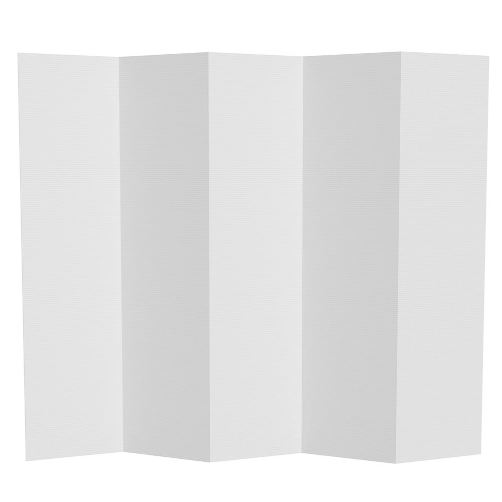 6 ft. Tall White Temporary Cardboard Folding Screen - 5 Panel