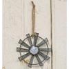 {2 PC Set} Metal Windmill Ornament with Jute Hanger | 4 inch | Distressed Metal Ornaments view 1