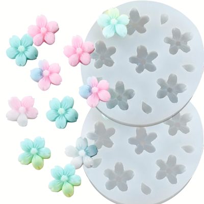HengKe 2 Pcs Chrysanthemum & Small Flower Silicone Mold