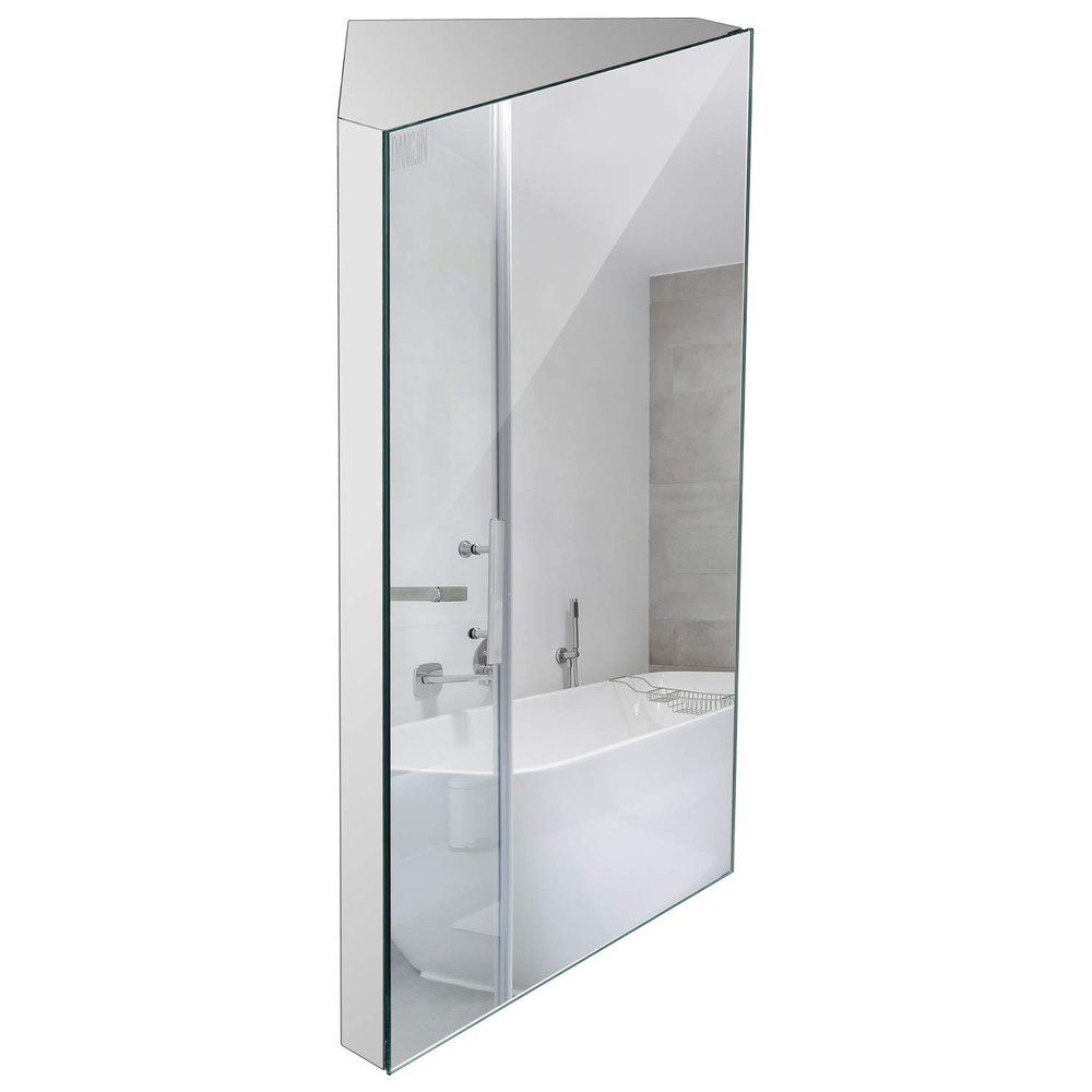 24-inch 304 Stainless Steel Corner Medicine Cabinet with Mirror - Right