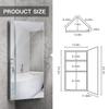 24-inch 304 Stainless Steel Corner Medicine Cabinet with Mirror - Right view 3