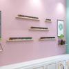 Set of 3 Golden Metal Nail Polish Shelf & Essential Oils Display Shelves/Kitchen Spice Jars Rack, 3 pcs Floating Wall Mount Ledges Hanging Wall Nail Polish Organizer Display Storage Rack view 2