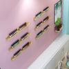 Set of 3 Golden Metal Nail Polish Shelf & Essential Oils Display Shelves/Kitchen Spice Jars Rack, 3 pcs Floating Wall Mount Ledges Hanging Wall Nail Polish Organizer Display Storage Rack view 4