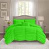 BedDecor 3 Piece Ruched Pattern Duvet Set with Zipper & Corner Ties 100% Egyptian Cotton 500 Thread Count Premium Hotel Quality Decorative Bedding(Full/Queen, ParrotGreen) view 2