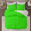 BedDecor 3 Piece Ruched Pattern Duvet Set with Zipper & Corner Ties 100% Egyptian Cotton 500 Thread Count Premium Hotel Quality Decorative Bedding(Full/Queen, ParrotGreen) view 3