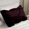 BedDecor 3 Piece Ruched Pattern Duvet Set with Zipper & Corner Ties 100% Egyptian Cotton 500 Thread Count Premium Hotel Quality Decorative Bedding(Twin/TwinXL, Wine) view 4