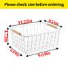 Aeggplant Kitchen Wire Baskets Farmhouse Decor Metal Food Storage Organizer,Household Refrigerator Bin with Built-in Handles for Cabinets, Pantry,Bathroom 4 Packs (white) view 2