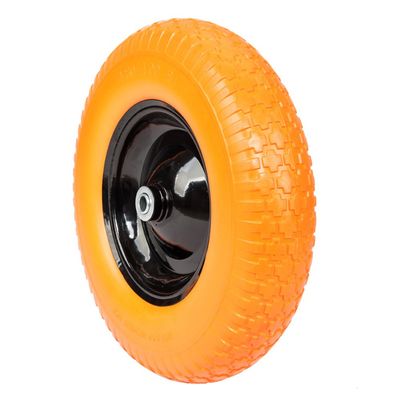 16 inch 4.80/4.00-8 Flat Free Wheelbarrow Tire, 3.5" Hub Solid Foamed 5/8 Axle Cart Wheelbarrow Wheel Flat Free, 4.00-8 Airless Tire for Cart Garden Patio Use