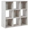 Benjara 9 Cube Wooden Organizer with Grain Details, White view 4