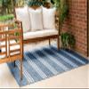 Unique Loom Outdoor Collection Area Rug - Anguilla (2' x 3' 1' Rectangle, Blue/ Ivory) view 2