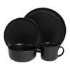 10 Strawberry Street Double Line 16 Piece Dinnerware Set, Matte Black view 2