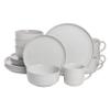 10 Strawberry Street Double Line 16 Piece Dinnerware Set, White view 1