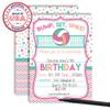 Bump, Set, Spike Volleyball Themed Birthday Party Invitations for Girls, 20 5x7 Fill In Cards with Twenty White Envelopes by AmandaCreation view 3
