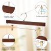 Quality Hangers Wooden Pants Hangers - 20-Pack Swivel Hook Cloth Hanger Set - Lotus Wood Skirt, Pant, Shorts and Slack Hangers with Adjustable Clip (Walnut - Gold Hook, 20) view 2