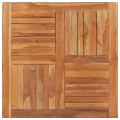 vidaXL Square Solid Teak Wood Table Top - Heavy-Duty 35.4"x35.4"x1" Dining Surface for Residential or Commercial Uses, ic Finish, Easy to Clean