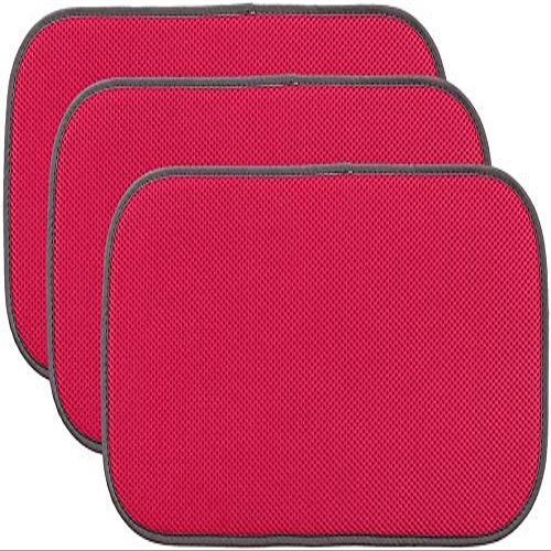 918 INCH Dish Drying Mat Kitchen Mat,Microfiber Absorbent Washable,RED,3PCS
