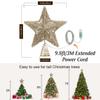 Lewondr Christmas Star Tree Topper, USB Powered Remote Controlled 6H Timer Tree Star with Lights and Sequins, Christmas Tree Topper Lighted for Home Holiday Xmas Tree Christmas Decor, Champagne Gold view 4