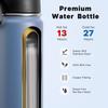 koodee Kids 16 oz Stainless Steel Double Wall Vacuum Insulated Wide Mouth Sports Water Bottle with Straw, Reusable Metal Water Flask for School, BPA Free (Royal Blue) view 4