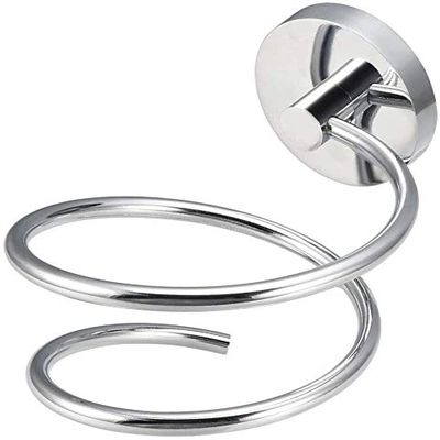 MroMax 70mm Height Stainless Steel Wall Mounted Bathroom Hair Dryer Organizer Holder Hair Care Tools Holder Hairdryer Mount Silver 1Pcs