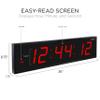 Ivation Oversized 36" Large Digital LED Clock | Big Digital Clock w/Multi-Function Display Stopwatch, Timer, Alarms, Temp & Date | 6 Brightness Levels, Time Memory & Remote (Red) view 2