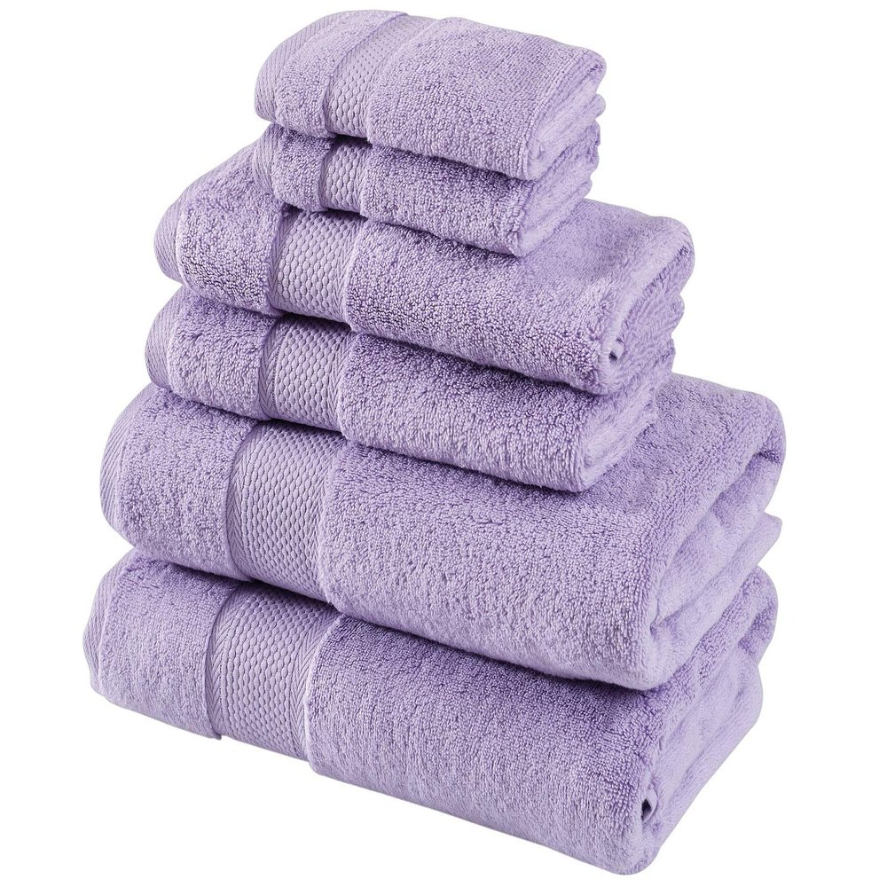 BAGNO MILANO Turkish Towels Luxury Hotel-Spa Towel Set, Non-GMO 100% Turkish Cotton | Ultra Soft Plush Absorbent Towels (Lavender, 6 Pcs Towel Set)