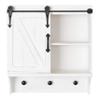 Kate and Laurel Cates Decorative Farmhouse Cabinet Wall Organizer with Sliding Barn Door and 3 Knobs, 18 x 8 x 20, White, Shabby-Chic Farmhouse-Inspired Mail and Key Holder for Wall view 4