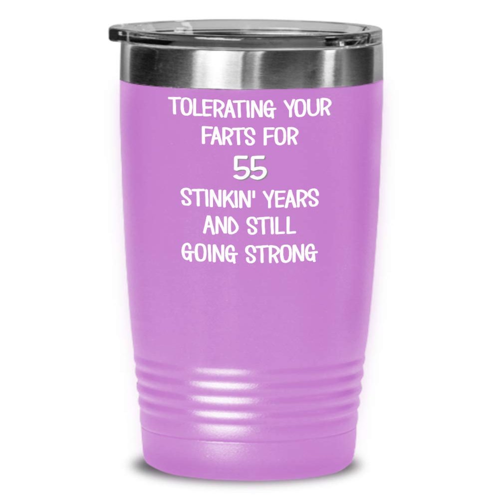 55th Wedding Anniversary Tumbler Still Tolerating Your Farts Coffee Travel Mug Funny 20 or 30 oz Insulated Cold Hot Cup
