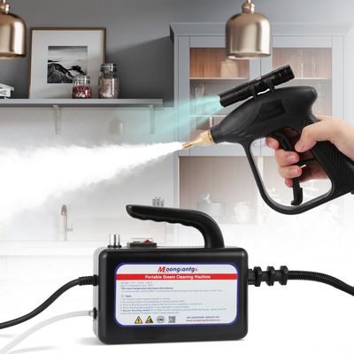 Moongiantgo 1700W High Pressure Steam Cleaner Handheld Portable Instant Steam Cleaning Machinefor Commercial Home USe Kitchen Bathroom Grout Tile Car Detailing (Black, 110V)