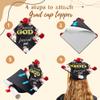 GRADWYSE Graduation Cap Topper, Grad Cap Decorations, Class of 2025 Grad Cap Topper, What Feels Like The End is Often The Beginning (Black) view 3