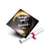 GRADWYSE Graduation Cap Topper, Class of 2024, Because God Favored Me (Black) view 1