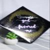 GRADWYSE Graduation Cap Topper, Class of 2024, Because God Favored Me (Black) view 2
