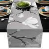 Futuregrace Modern Linen Table Runner Floral Motif Seamless Pattern Decortaive Table Runners for Wedding Kitchen Dressers Thanksgiving Christmas Halloween Parties Heat Resistant view 1