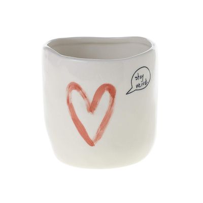 Hand-Painted Modern Ceramic Vase | 4.5"x 4.5" | Valentines Day | Self Love Collection for Home and Office (53250)