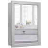 Tangkula Mirrored Bathroom Cabinet, Wall Mount Storage Cabinet with Single Doors, Hanging Medicine Cabinet for Bathroom (Gray) view 1