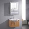 Tangkula Mirrored Bathroom Cabinet, Wall Mount Storage Cabinet with Single Doors, Hanging Medicine Cabinet for Bathroom (Gray) view 2