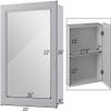 Tangkula Mirrored Bathroom Cabinet, Wall Mount Storage Cabinet with Single Doors, Hanging Medicine Cabinet for Bathroom (Gray) view 3