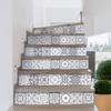 Ambiance Sticker Berto Stair Sticker | White Geometric Modern Staircase Tile Sticker 2 Strips x 15 x 105 cm Vinyl, Waterproof, Odour Resistant, For Wood Surfaces view 1