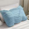 BedDecor 1 Piece Ruched Pattern Duvet Cover with Zipper & Corner Ties 100% Egyptian Cotton 500 Thread Count Premium Hotel Quality Decorative Bedding (Light Blue,Oversized King) view 4