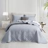 CHIXIN Oversized Bedspread Coverlet Set King Size - Lightweight Bedding Cover - Ultrasonic Quilting - 5 Piece Reversible Bedspread - Elegant Damask Paisley Pattern (King, Light Grey) view 1