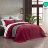 CHIXIN Oversized Bedspread Coverlet Set King Size - Lightweight Bedding Cover - Beautiful Stitching - 5 Piece Reversible Bedspread - Gorgeous Damask Paisley Pattern (King, Wine Red) view 2