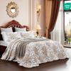 CHIXIN Oversized Queen Bedspread - Luxury Collection - European Damask Paisley Pattern - Classic & Gorgeous Bedding Cover, Lightweight, Ultra Soft, 5 Piece, 100% Microfiber, White/Khaki/Grey view 2