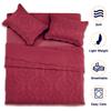 CHIXIN Bedspread Coverlet Quilt Set Full Size - Lightweight Bedding Cover - Beautiful Stitching - 5 Piece Reversible Bedspread - Gorgeous Damask Paisley Pattern (Full, Wine Red) view 3