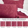 CHIXIN Bedspread Coverlet Quilt Set Full Size - Lightweight Bedding Cover - Beautiful Stitching - 5 Piece Reversible Bedspread - Gorgeous Damask Paisley Pattern (Full, Wine Red) view 4