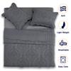 CHIXIN Bedspread Coverlet Quilt Set Full Size - Lightweight Bedding Cover - Beautiful Stitching - 5 Piece Reversible Bedspread - Gorgeous Damask Paisley Pattern (Full, Dark Grey) view 3